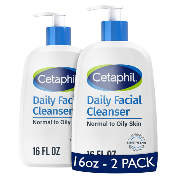 Cetaphil Face Wash, Daily Facial Cleanser for Sensitive, Combination to Oily Skin, 20 oz, Gentle Foaming, Soap Free, Hypoallergenic
