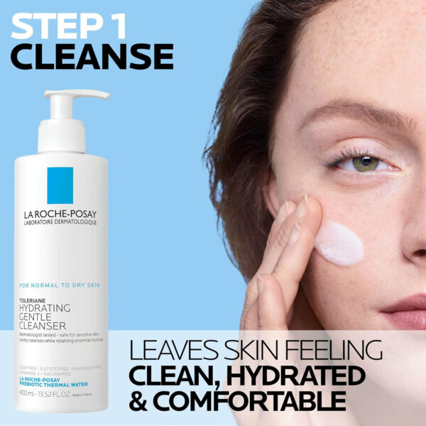 68930e1fd14865532fc890dc128f052b6aa90057b430321680502.jpg La Roche-Posay Toleriane Hydrating Gentle Face Cleanser, Hydrating Facial Cleanser With Niacinamide + Ceramides, Daily Face Wash For Dry Skin To Normal Skin, Sensitive Skin Tested, Fragrance Free