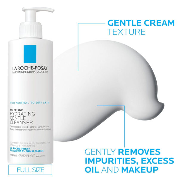 68930e22810b1a9a2719876344cb71ef641a30e7a8d56aa3cf8d1.jpg La Roche-Posay Toleriane Hydrating Gentle Face Cleanser, Hydrating Facial Cleanser With Niacinamide + Ceramides, Daily Face Wash For Dry Skin To Normal Skin, Sensitive Skin Tested, Fragrance Free
