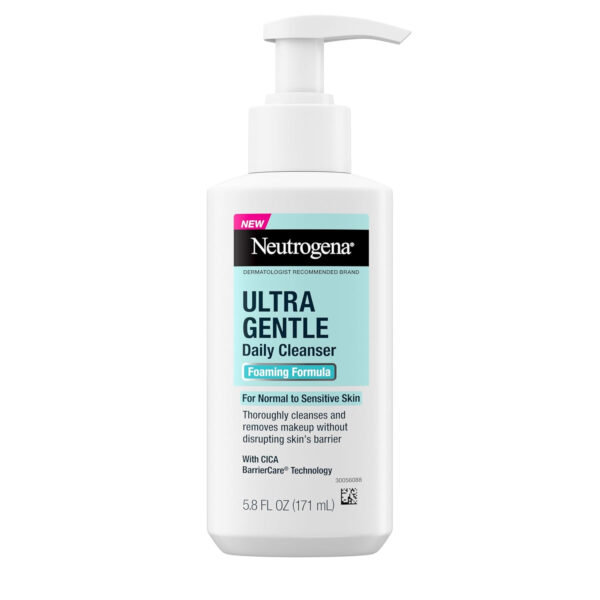 68930e46804b1f9872c236a8013de8548338e448fde1b1b1cbcea.jpg Neutrogena Ultra Gentle Foaming Facial Cleanser, Foaming Face Wash for Sensitive Skin, Gently Cleanses Away Dirt, Oil & Makeup Without Over Drying, Fragrance-Free, 16 fl. oz