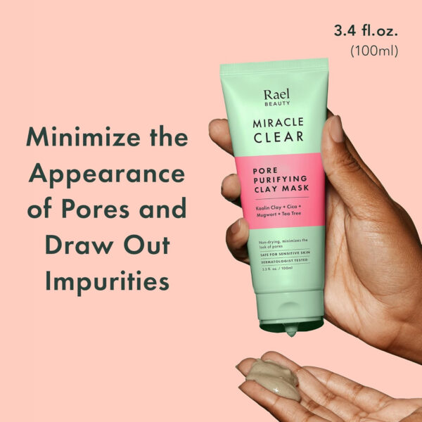 68930eba1544848cae75b7099f9c2b88787d25e94aa494ecf25ce.jpg Rael Miracle Clear Face Wash – Gentle Exfoliating Cleanser with Succinic Acid & Minerals, Hydrating Formula for Daily Use, Ideal for Acne-Prone, Dry, Sensitive & Oily Skin, Vegan (5 fl oz)