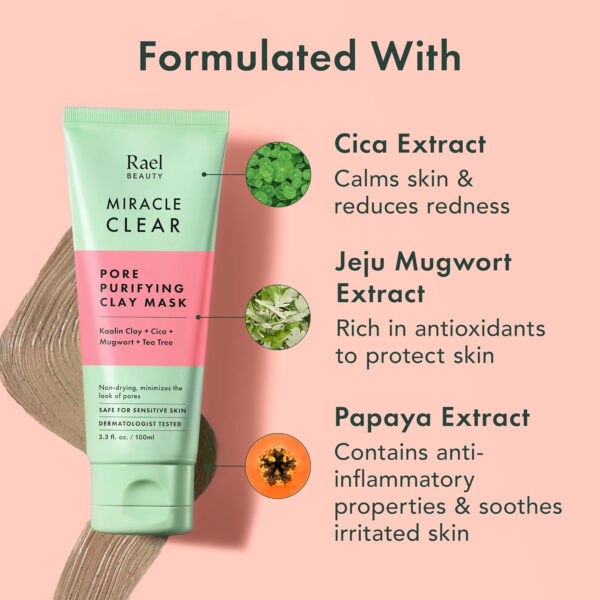 68930ebbc1e3b9a4e48268bc1461e6afd1cf27b9f6b1b13532ea5.jpg Rael Miracle Clear Face Wash – Gentle Exfoliating Cleanser with Succinic Acid & Minerals, Hydrating Formula for Daily Use, Ideal for Acne-Prone, Dry, Sensitive & Oily Skin, Vegan (5 fl oz)