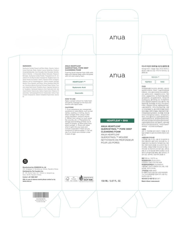 68930efc8a66a8c8c91cbdf4b7335013f7c07a2fd300c55650f26.jpg ANUA Heartleaf Quercetinol Pore Deep Cleansing Foam, Facial Cleanser, for Double Cleansing, BHA, Hyaluronic Acid, Glycerin, Face Wash, Blackhead Remover, Korean Skincare (150ml/5.07 fl.oz.)