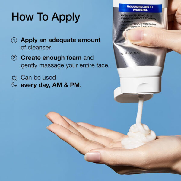 68930f1497d6b2e74187d54d8a3df5c0fc40f154a232e74c65cd5.jpg ANUA Hydrating Gentle Foaming Cleanser, Hyaluronic Acid, Glycerin, Zinc, Panthenol, Korean Face Wash for Dry Skin, for Double Cleansing, Korean Skincare (150ml/5.07fl oz.)