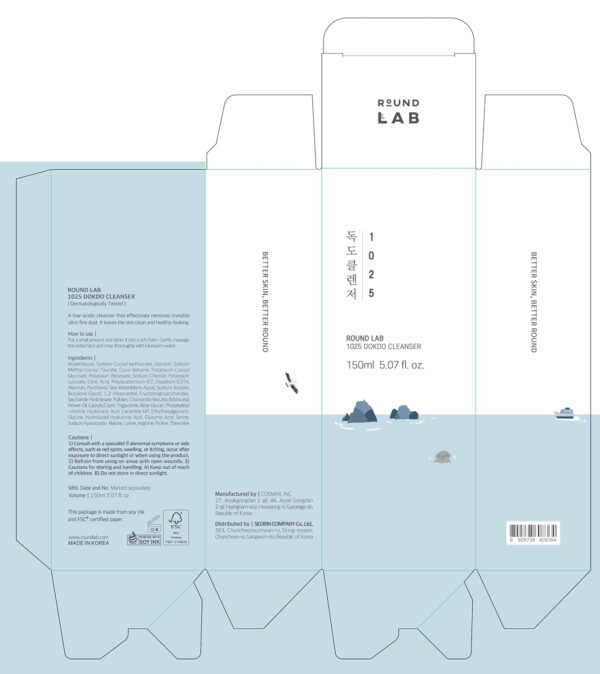 68930f4e199bf136ac1d52d6a14f0d963c5bf017b10113c11c6fb.jpg ROUND LAB 1025 Dokdo Cleanser 5.07 Fl Oz, Low pH Facial Cleanser for Sensitive Skin, Rich Soft Bubbles for Deep Cleansing and Makeup Removal, Hydrating Face Wash with Deep Sea Water, Korean Skin Care