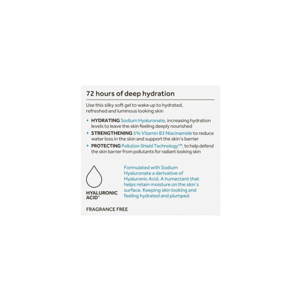 No7 HydraLuminous+ Hydrating Night Gel Moisturizer - Hyaluronic Acid and Vitamin B3 Niacinamide Face Moisturizer to Hydrate, Protect & Refresh Skin - Supports Skin Barrier Repair (1.69 Fl Oz)