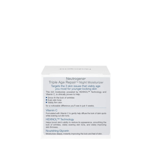 68930ff74fbe8e6e1602a47446d96f4d9899132d0b15726390064.jpg Neutrogena Triple Age Repair Night Cream, 1.7oz Jar, Anti-Aging Face Cream, Face Moisturizer For Women & Men, Hydrating Night Face Moisturizer for Even Skin Tone & Firming, Vitamin C