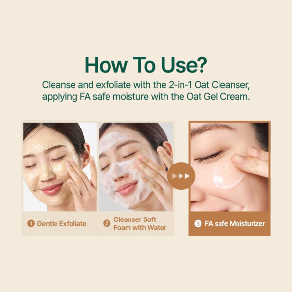 PURITO Oat In Calming Gel Cream, Oat Seed Water Hydration & Soothing, Lightweight, Non-Sticky FA Safe Moisturizer for Sensitive Skin, Non-Comedogenic, Fragrance-Free, Korean Skincare 3.38 fl.oz