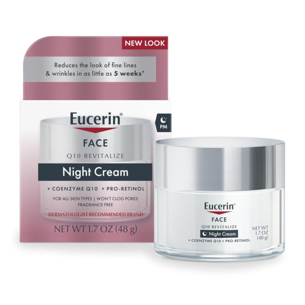 6893112e58eb455c7fd8b2facf3f15b52ef0485a9cb400139a627.jpg Eucerin Q10 Anti-Wrinkle Night Cream + Pro-Retinol, Facial Cream for Sensitive Skin, 1.7 Oz Jar