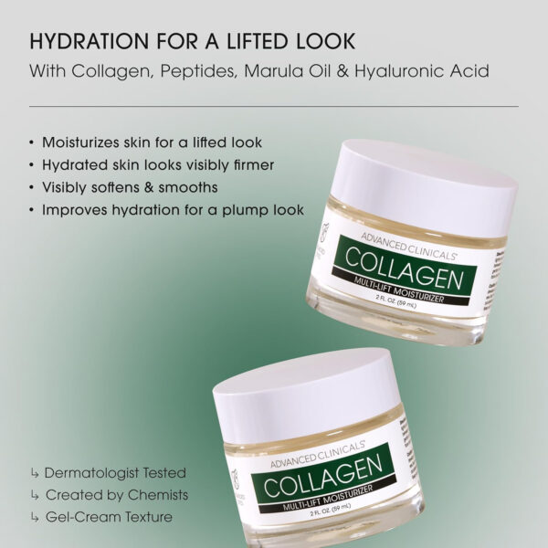68931168ed7de0b98aad9775c4c186acd6a05393f56854468e039.jpg Advanced Clinicals Collagen Cream Gel-Like Facial Lotion | Collagen Peptide + Hyaluronic Acid Moisturizer For Face Helps Hydrate Dry Skin & Improve Appearance Of Wrinkles & Fine Lines, 2 Fl Oz