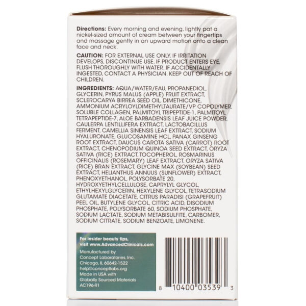 6893116feda0f4fcedfff3856ffa4f5af1e0dd36be05d2fbbd135.jpg Advanced Clinicals Collagen Cream Gel-Like Facial Lotion | Collagen Peptide + Hyaluronic Acid Moisturizer For Face Helps Hydrate Dry Skin & Improve Appearance Of Wrinkles & Fine Lines, 2 Fl Oz
