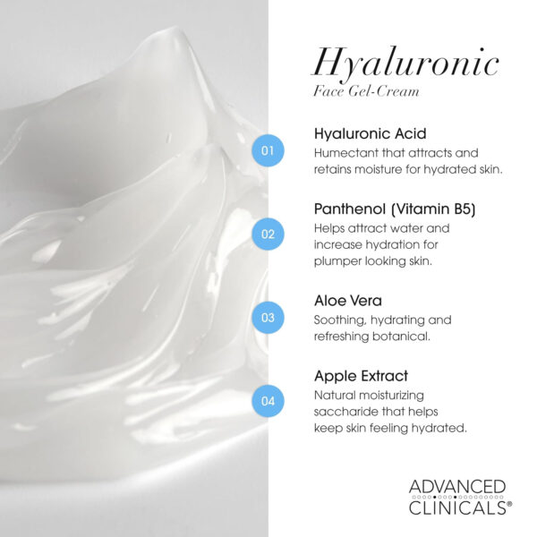 6893117733fed95e01937ab3d0b10e6e40cce4e80695c9355181d.jpg Advanced Clinicals Collagen Cream Gel-Like Facial Lotion | Collagen Peptide + Hyaluronic Acid Moisturizer For Face Helps Hydrate Dry Skin & Improve Appearance Of Wrinkles & Fine Lines, 2 Fl Oz