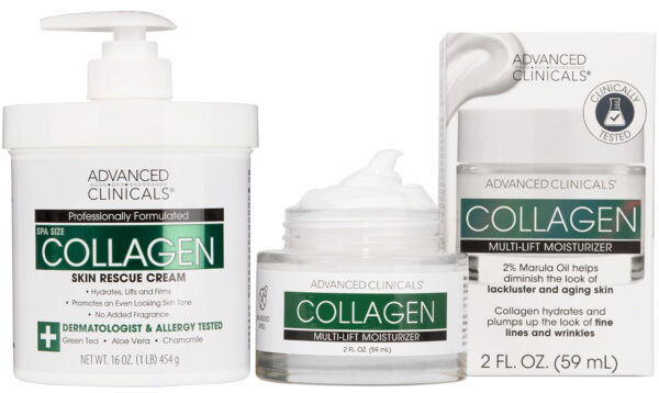 68931182540f753afc410a4c0a6e30ad2b526a39060365ba9fde3.jpg Advanced Clinicals Collagen Cream Gel-Like Facial Lotion | Collagen Peptide + Hyaluronic Acid Moisturizer For Face Helps Hydrate Dry Skin & Improve Appearance Of Wrinkles & Fine Lines, 2 Fl Oz