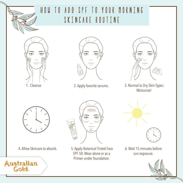 689312dd35ead911bddcc3b5da1660de46f0146fb8d91fd31367e.jpg Australian Gold Botanical SPF 50 Tinted Mineral Sunscreen for Face, Non-Chemical BB Cream, Water-Resistant, Matte Finish, For Sensitive Facial Skin, Medium to Tan Skin Tones, 3 FL Oz