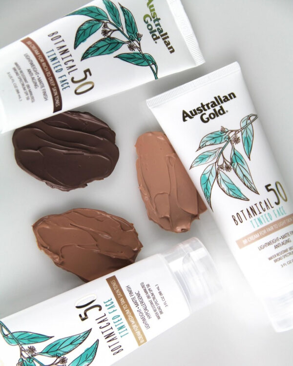 689312df5dd67689e6e6d1e87e911cc6407e631ed0395d2b41e1c.jpg Australian Gold Botanical SPF 50 Tinted Mineral Sunscreen for Face, Non-Chemical BB Cream, Water-Resistant, Matte Finish, For Sensitive Facial Skin, Medium to Tan Skin Tones, 3 FL Oz