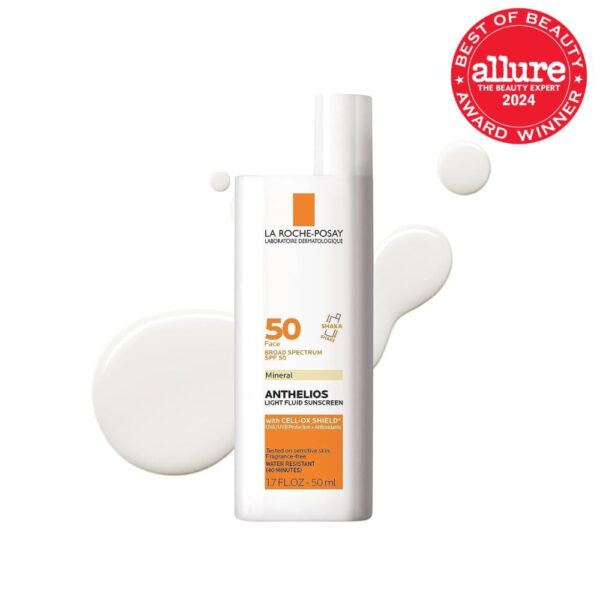 689313a5efdd9143db8b2c8ef7355bf36ec12bb9616407481ebfa.jpg La Roche-Posay Anthelios Sunscreen SPF 50, Ultra-Light Fluid Broad Spectrum SPF 50, Face Sunscreen with Titanium Dioxide Mineral, Lightweight & Fast-Absorbing, Oil-Free, Matte Finish