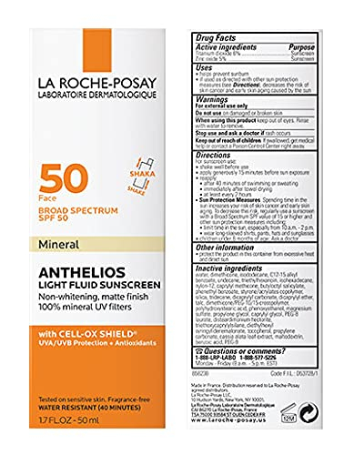 689313ac286b2298bc5456599b75973ce729d86f0c9155f368a45.jpg La Roche-Posay Anthelios Sunscreen SPF 50, Ultra-Light Fluid Broad Spectrum SPF 50, Face Sunscreen with Titanium Dioxide Mineral, Lightweight & Fast-Absorbing, Oil-Free, Matte Finish