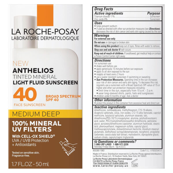 689313bc7d117f8c8c4fbc55f419dcccf50ad02811e60421f3a00.jpg La Roche-Posay Anthelios Sunscreen SPF 50, Ultra-Light Fluid Broad Spectrum SPF 50, Face Sunscreen with Titanium Dioxide Mineral, Lightweight & Fast-Absorbing, Oil-Free, Matte Finish