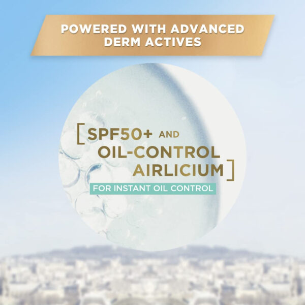 L’Oréal Paris Sunscreen, Lightweight Matte Sunscreen For Oily Skin, UVA & UVB Protection, With SPF 50 PA+++, Matte & Fresh, UV Defender Serum Protector, 50 ml