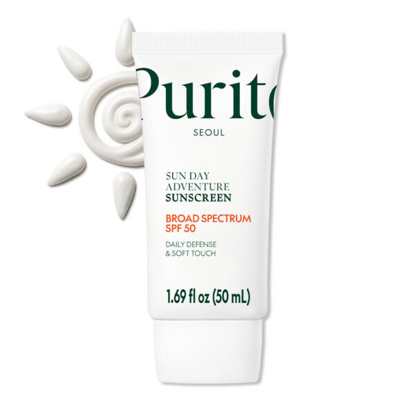 689314af6c9411bb63ef896b568510890b4114105a1543ed96da7.jpg PURITO Sun Day Adventure Korean Sunscreen Smoothest and Lightest Texture Broad Spectrum SPF 50 UVA & UVB Protection No White Cast Oil Free For All Skin Types Vegan Daily Skin Care 50ml, 1.69 fl.oz