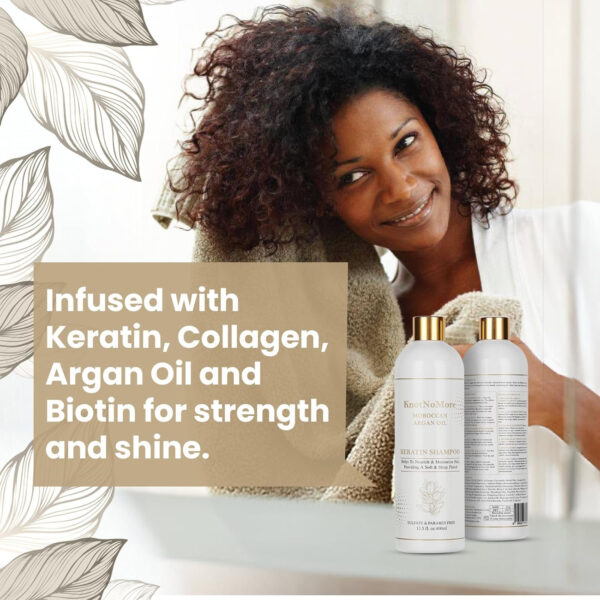 Keratin Treatment | Anti-Dandruff & Moisturizing Shampoo | Volumizing & Smoothing for Curly, Frizzy Hair | Sulfate & Paraben Free | All Types