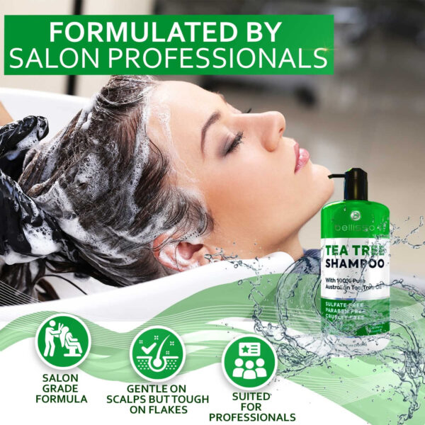 Tea Tree Oil Shampoo - Sulfate and Paraben Free with Collagen Keratin - Ideal for Women and Men with Oily Hair and Scalp Buildup - Anti Dandruff Treatment for Itchy, Dry Scalps – Salon Grade Products