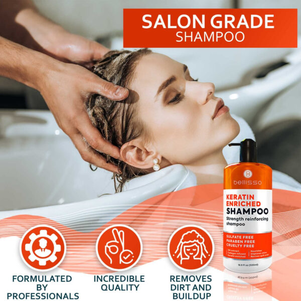 Tea Tree Oil Shampoo - Sulfate and Paraben Free with Collagen Keratin - Ideal for Women and Men with Oily Hair and Scalp Buildup - Anti Dandruff Treatment for Itchy, Dry Scalps – Salon Grade Products