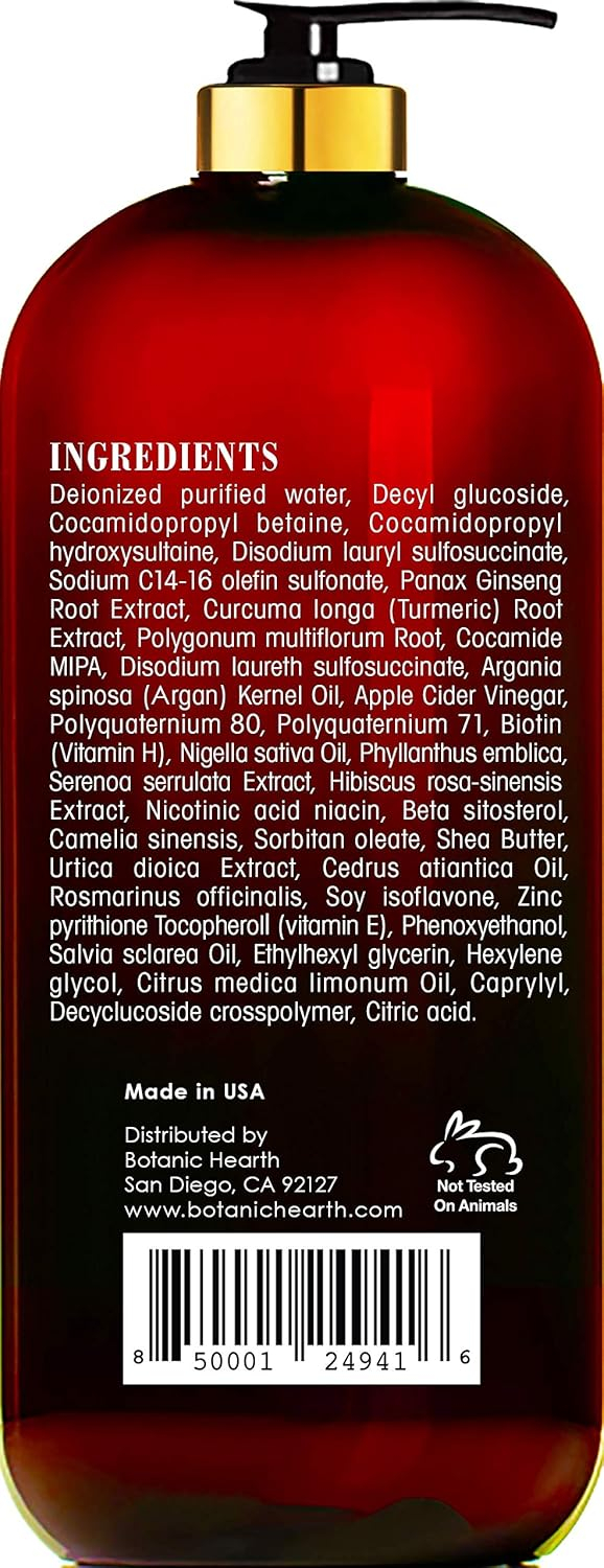 Botanic Hearth Tea Tree Shampoo, Vitamin C, Peppermint, Lavender And Rosemary Oil, Fights Dandruff And Dry Scalp, 16 Fl Oz