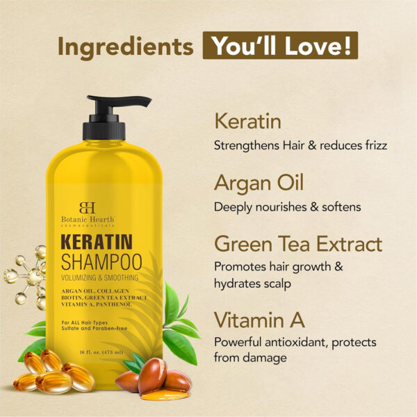 Botanic Hearth Tea Tree Shampoo, Vitamin C, Peppermint, Lavender And Rosemary Oil, Fights Dandruff And Dry Scalp, 16 Fl Oz