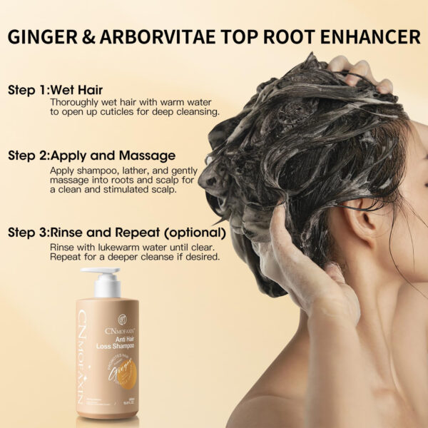 Anti Hair Loss Shampoo,Nourishing Hair Growth Ginger Shampoo for Men & Women - Volumizing Hair Regrowth Treatment infused with Herbal Essences Rose & Castor Oil 16.8 fl. oz