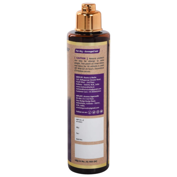 68931784d27a26459ece1e6491c097b9c4a06fd7ac26132b68b49.jpg ROOTS AND HERBS Vegan Jatamansi Hair Shampoo - Volume Hair Treatment Cleanser for growth, oily scalp, keratherapy, protecting coloured hair - Organic Anti-Dandruff Formula with itch relief 6.76 oz