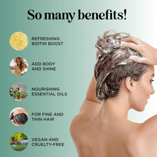 689318509c1f143a556c56481f1010c4bb8f4cf989ebf61ca998c.jpg Volumizing Biotin and Rosemary Shampoo - Vegan Rosemary Biotin Shampoo for Thinning Hair for Women and Men with Nourishing B Vitamins & Tea Tree Oil - Paraben Silicone & Sulfate Free (16 Fl Oz)