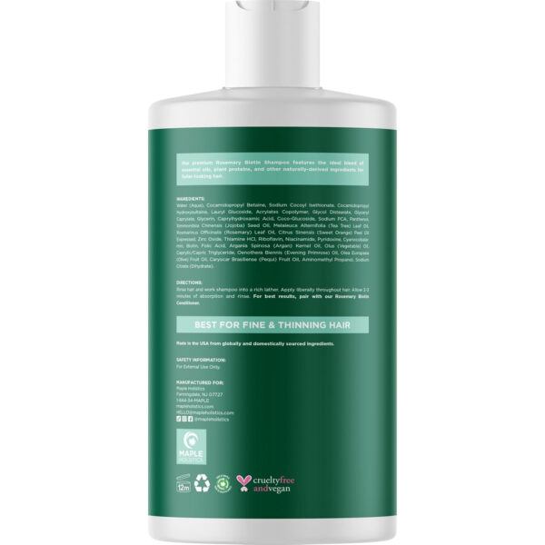 689318539a0aafdfb8986da1d23fe83482e8fda697f9b1c77cb9f.jpg Volumizing Biotin and Rosemary Shampoo - Vegan Rosemary Biotin Shampoo for Thinning Hair for Women and Men with Nourishing B Vitamins & Tea Tree Oil - Paraben Silicone & Sulfate Free (16 Fl Oz)