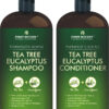 First Botany Tea Tree Mint Shampoo & Conditioner for Men & Women - Pure Tea Tree & Peppermint Oil - Fights Hair Loss, Dandruff, Lice & Itchy Scalp, Promotes Hair Growth - Sulfate Free - 16 Fl Oz x 2