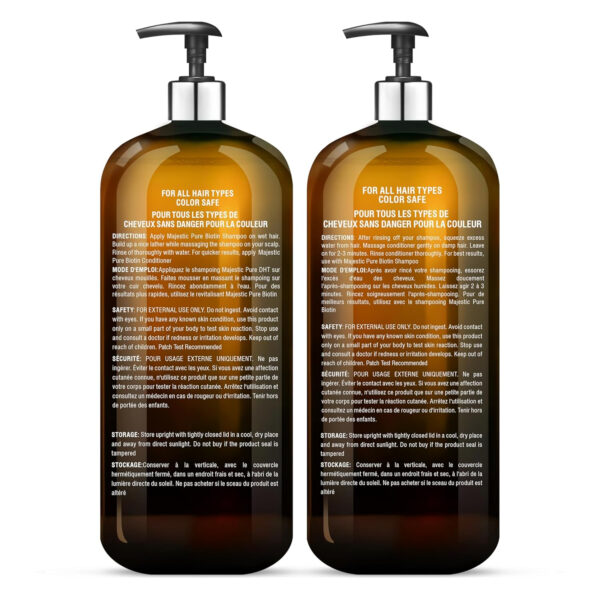 MAJESTIC PURE Apple Cider Vinegar Shampoo and Avocado Coconut Conditioner Set - Restores Shine & Reduces Itchy Scalp, Dandruff & Frizz - Sulfate Free, for All Hair Types, Men and Women - 2 x 16 fl oz