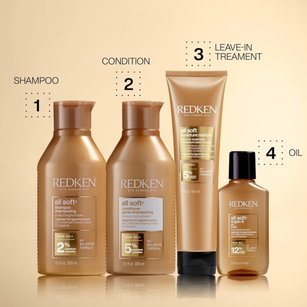Redken All Soft Conditioner | Moisturizes and Deeply Hydrates| Softens, Smooths, and Adds Shine