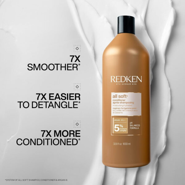 Redken All Soft Conditioner | Moisturizes and Deeply Hydrates| Softens, Smooths, and Adds Shine