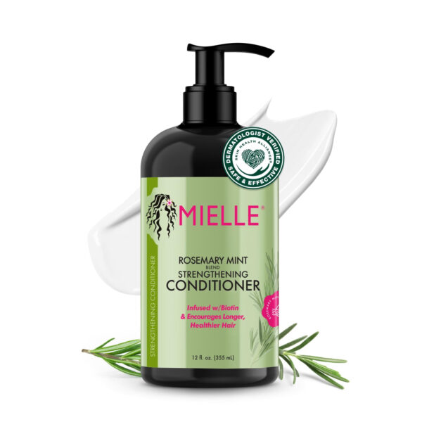 Mielle Organics Rosemary Mint Strengthening Hair Conditioner - Detangling & Hydrating Conditioner to Help Increase Manageability - Infused with Biotin to Support Longer, Healthier Strands (12 oz)