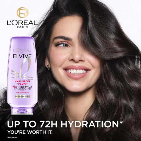 68931ba507805af65cdcadec8aa07e9e73394d330b6e4c0bf4a15.jpg L'Oreal Paris Elvive Hyaluron Plump Hydrating Conditioner for Dehydrated, Dry Hair Infused with Hyaluronic Acid Care Complex, Paraben-Free, 12.6 Fl Oz