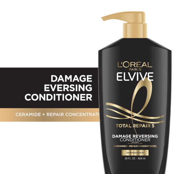 68931c4097036f9e16d7ddd231ff88a3d87f6e2a6c192a68a46b3.jpg L'Oreal Paris Elvive Total Repair 5 Repairing Conditioner for Damaged Hair Conditioner with Protein and Ceramide for Strong Silky Shiny Healthy Renewed Hair 28 Fl Oz(Packaging May Vary)