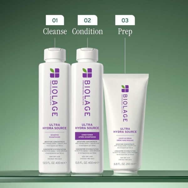 68931c9b2c049b319b1fa2c171a6576f1e5c3d6514837c346ed37.jpg Biolage Ultra Hydra Source Conditioner - Intensely Condition, For Very Dry, Thick, Coarse Hair, Infused with Micro-dosed with Cupuaçu Butter & Salicylic Acid