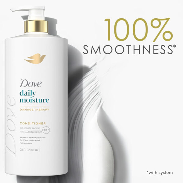 Dove Conditioner Daily Moisture for Dry Hair with Bio-Protein Care Technology and Hyaluronic Serum 28 Fl Oz