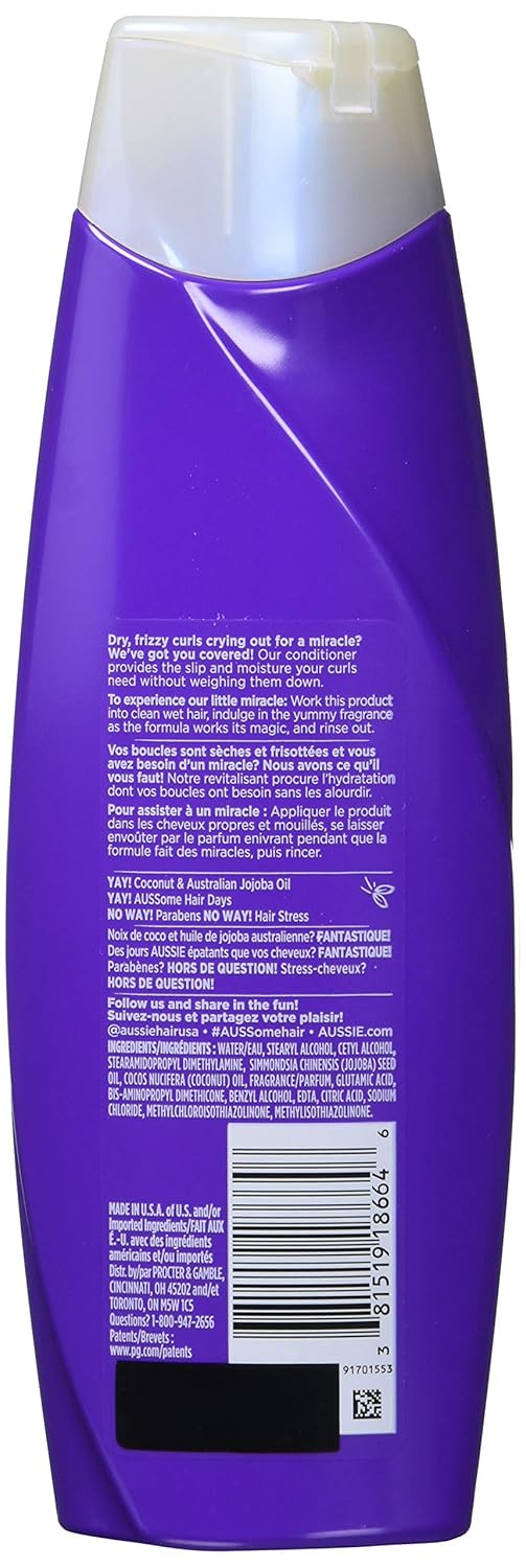 Aussie Total Miracle 7 Benefits Hair Conditioner for Damaged Hair, for All Hair Types, Paraben-Free, 30.4 fl oz, 4-pack