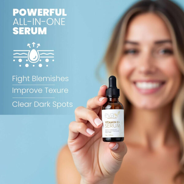 Vitamin C Serum for Face with Retinol & Salicylic Acid – Skin Clearing Acne Spot Treatment with Niacinamide, Hyaluronic Acid, MSM – Anti-Aging Facial Serum for Dark Spots and Blemishes