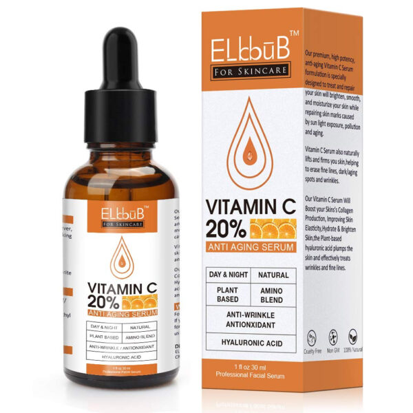Premium 20% Vitamin C Serum For Face with Hyaluronic Acid, Retinol & Amino Acids - Boost Skin Collagen,Hydrate & Plump Skin, Anti Aging & Wrinkle Facial Serum 60ml