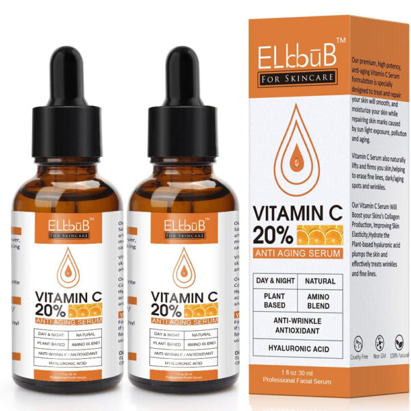 Premium 20% Vitamin C Serum For Face with Hyaluronic Acid, Retinol & Amino Acids - Boost Skin Collagen,Hydrate & Plump Skin, Anti Aging & Wrinkle Facial Serum 60ml