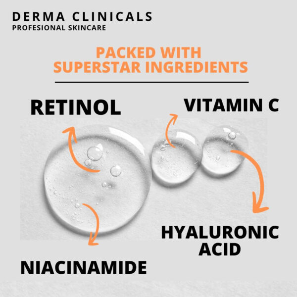 68931e3c3506353473175861a002e5a1b5bb7a48633a5e35d138a.jpg Retinol + Niacinamide B3, Vitamin C, Hyaluronic Acid Serum, Anti-Aging Serum for face, Brightening Firming Hydrating Serum, Fine lines and Wrinkle Face Serum - 8oz