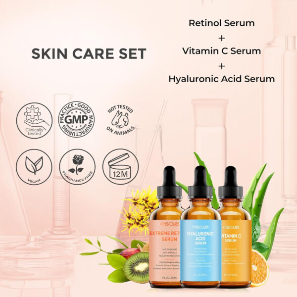 Retinol Serum for Face 2.5%, B5 Resurfacing Retinol Serum with Vitamin C, Vitamin E, Hyaluronic Acid, Niacinamide, Peptide for Anti-Aging, Wrinkle Smoothing, Dark Spot Corrector, Brighten Dullness