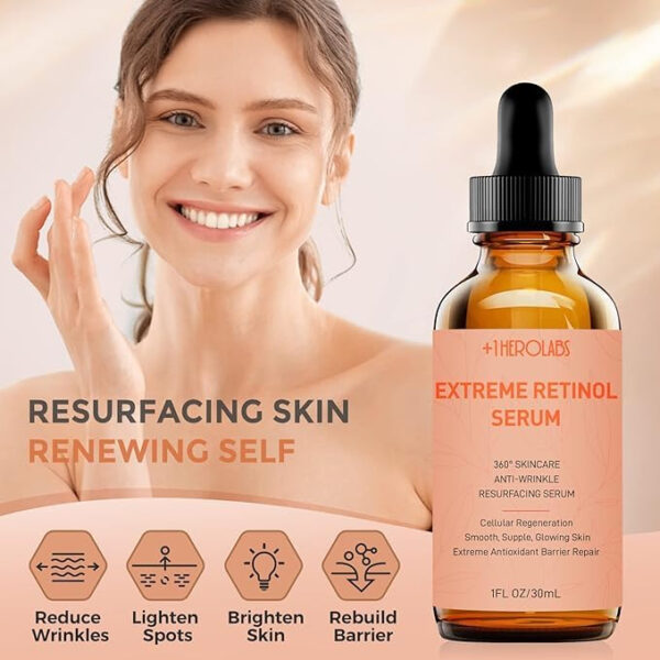 Retinol Serum for Face 2.5%, B5 Resurfacing Retinol Serum with Vitamin C, Vitamin E, Hyaluronic Acid, Niacinamide, Peptide for Anti-Aging, Wrinkle Smoothing, Dark Spot Corrector, Brighten Dullness