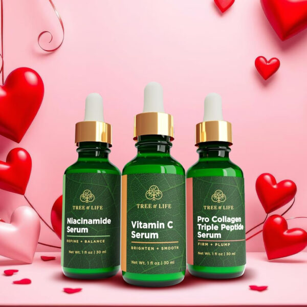 Tree of Life Beauty Facial Skin Care Set, Brightening, Firming, Hydrating, Dry Face, Dermatologist Tested - Niacinamide + Vitamin C + Retinol + Hyaluronic Acid Serum - 4 count of 1 Fl Oz